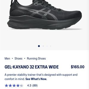 ASICS Gel-Kayano 32 Men's Running Shoes - Black 8.5 extra wide